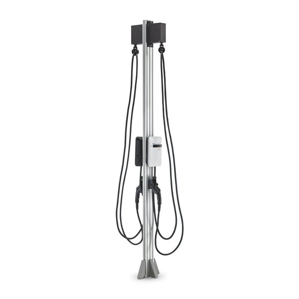 Evocharge iEVSE Plus, Dual Port Pedestals with Retractors EVC3AC0B1A1B4